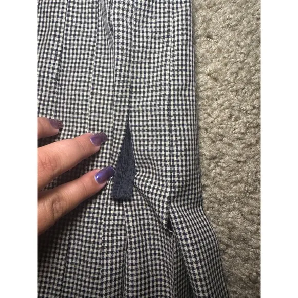 El Vous‎ Gingham Pleated Midi Skirt Black White Plaid Academic Size 4 - Image 4