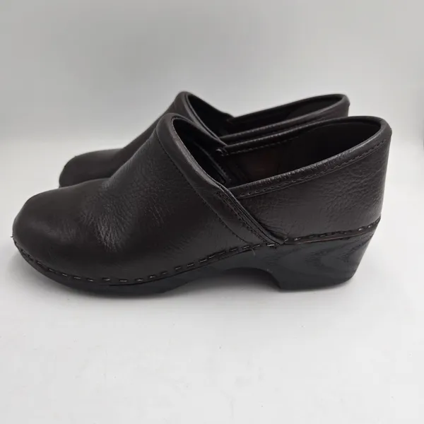 L.L.Bean Leather Clogs Dark Brown Slip On Mule Comfort Shoes Womens 6M Nurse - Image 9