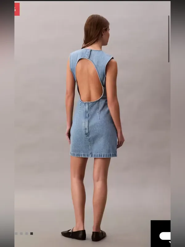 NWT Calvin Klein Denim Cap Sleeve Mini Dress - Image 2