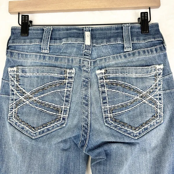 Ariat REAL Mid Rise Stretch Entwined Boot Cut Jeans Size 27 Western Rodeo - Image 4