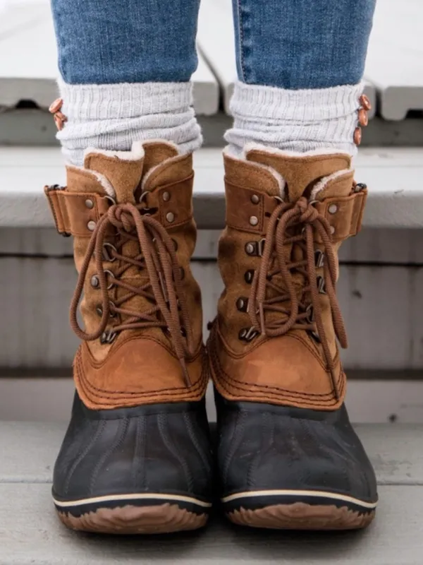 Sorel Womens Brown Winter Fancy Lace II Waterproof Winter Boot Size 8 - Image 2