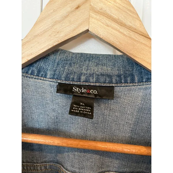 Style &‎ Co Denim Jacket Size XL - Image 5