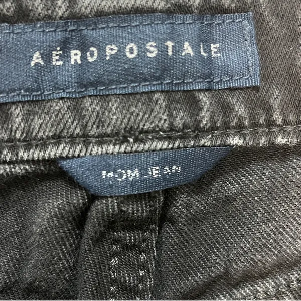 Faded‎ distressed black skater jeans size 00 100% cotton Aeropostale Mom jeans - Image 10