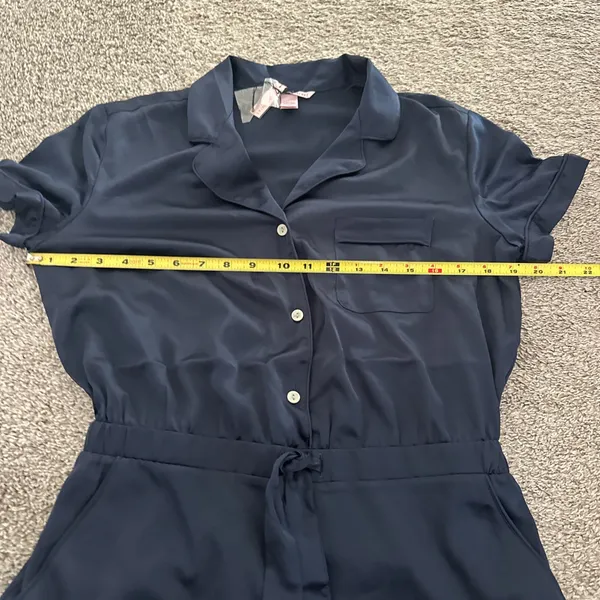 Victoria’s Secret Navy Blue Satin Sleepwear Romper - Image 6