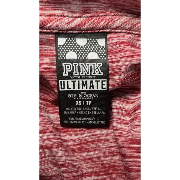 PINK Victoria's Secret Indiana University Quarter Zip XS Red Space Dye Pullover - Image 4