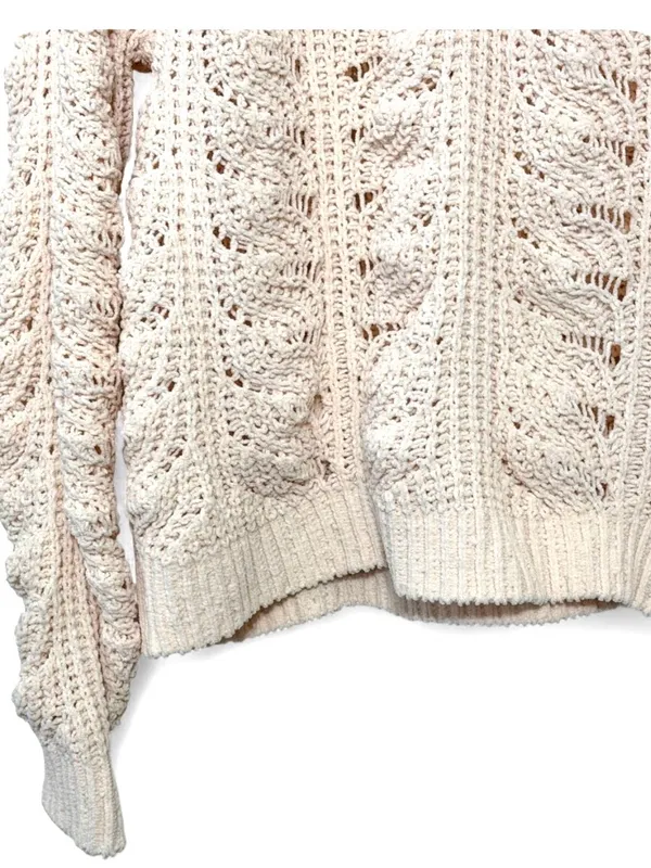 Lulus Just Warming Up Cream Chenille Loose Knit Sweater Size XS - Image 10