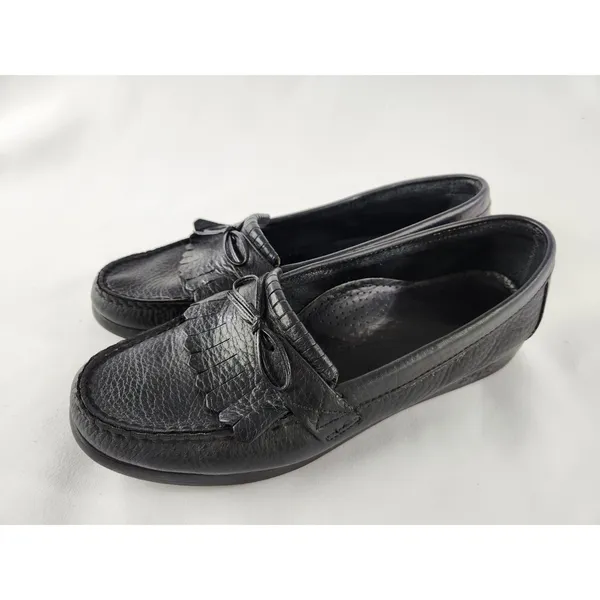SAS Womens Black Comfort Loafer Kiltie Moccasin Black Leather Shoe‎ Size 11 M 12 - Image 11