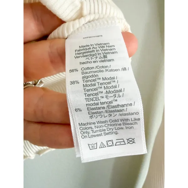 Madewell | NWT Lettuce Hem‎ V Neck Cardigan Ivory Ribbed | Sz XXS - Image 7
