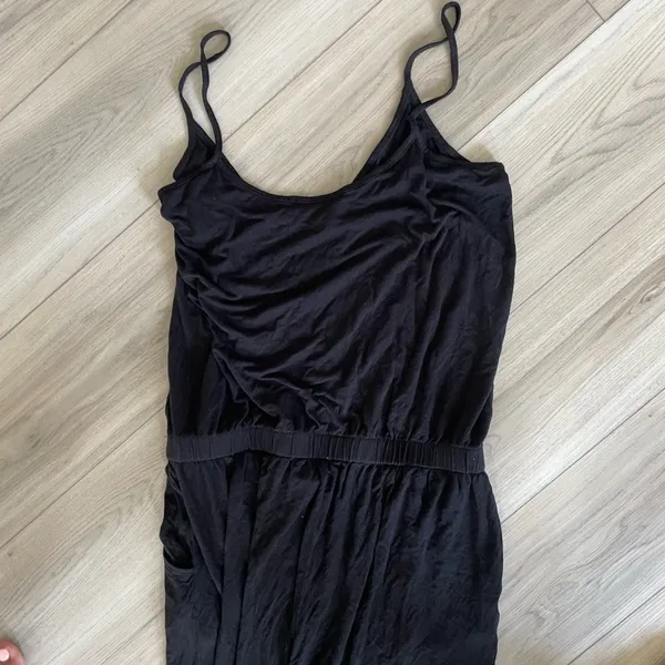 Lascana‎ For Venus Black Spaghetti Straps Jogger Beach Jumpsuit Size Medium - Image 5