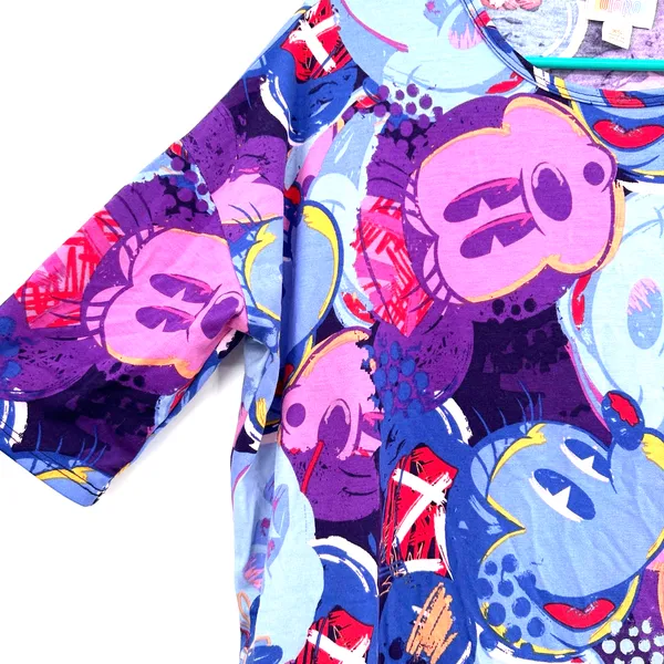 NWT Disney Lularoe collab size XS Irma Mickey Minnie print purple‎ blue pink - Image 3