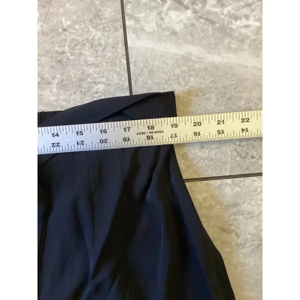 Halara NWOT Women Black Wide Leg Tie Front High Waist Pants Size L Side Zip - Image 2