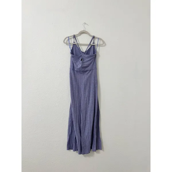 Volcom Lavender Strappy Maxi Dress Open Back Pockets Casual Sundress Size S - Image 2