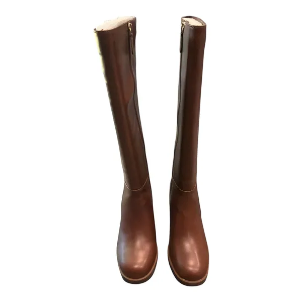 On 34th Priscillaa Tall Knee High Boots Burnt Copper Brown Block Heel 10M NIB - Image 2