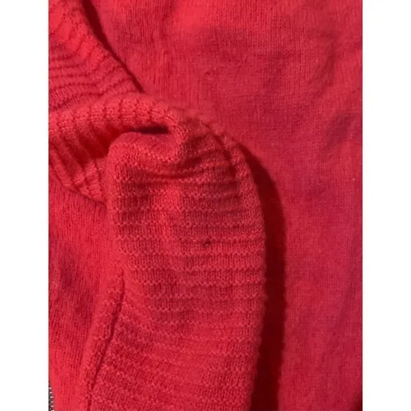 J. Crew 100% wool womens‎ red sweater with zip up sides size XS *flawed* - Image 8