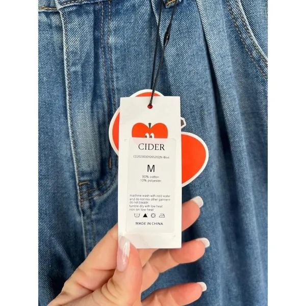 Cider Denim High Waisted Pleated Wide Leg Pants Size Medium NEW - Image 5