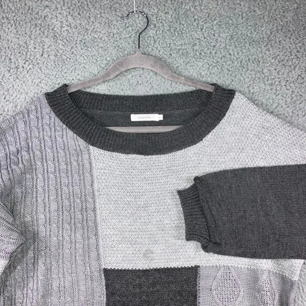Amaryllis Patchwork Chunky‎ Sweater Women XS/S Cable Knit Academia Lagenlook - Image 2