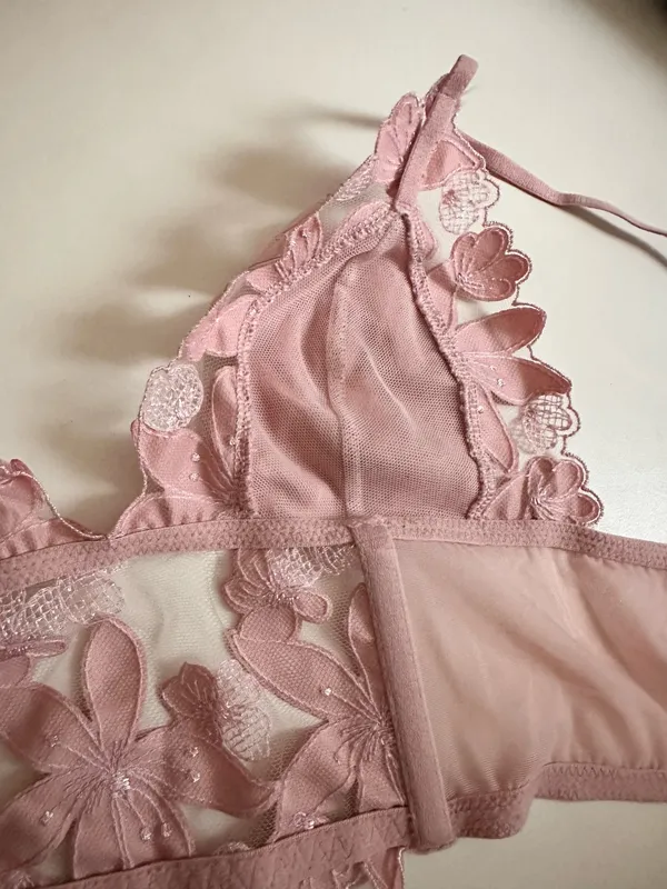 Victoria's Secret satin bralette floral embroidered - Image 4