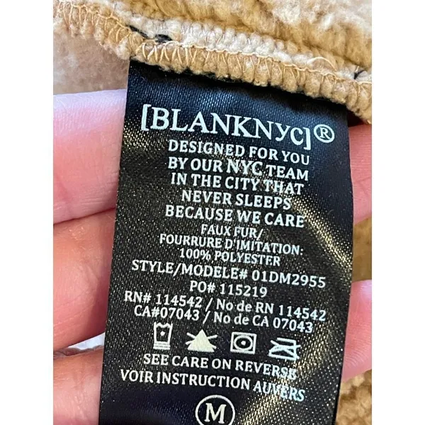 Blank NYC Tan Camel Teddy Bear Sherpa‎ Fleece Elastic Waist Jogger Pants Size M - Image 9