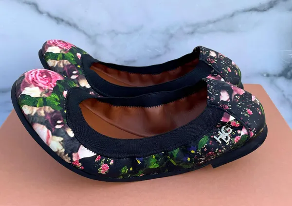 Givenchy rose floral-print camouflage elasticated ballet flats size 36.5 US 6 - Image 4