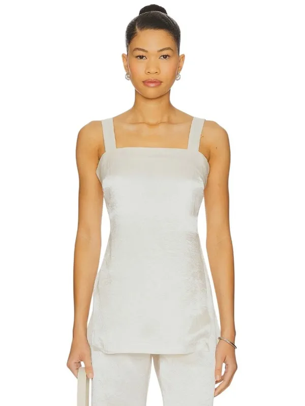 Amanda Uprichard Mariko Top in Ivory Small New Womens Sleeveless Tank Tunic - Image 3