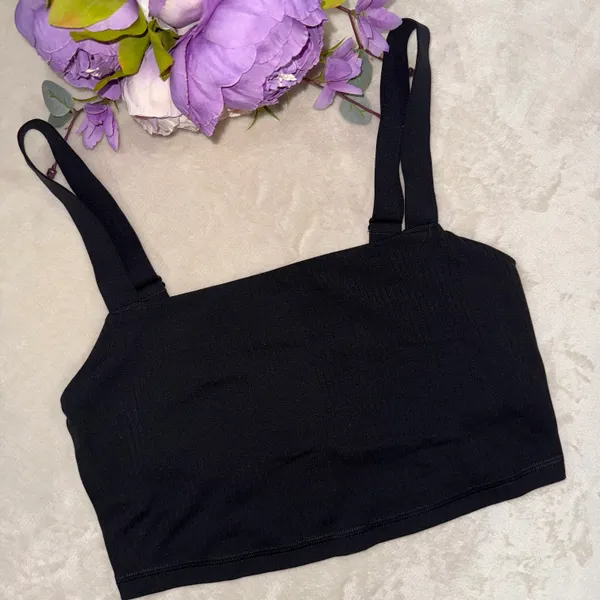 Aerie Offline Black Ribbed Bra Top - Image 5