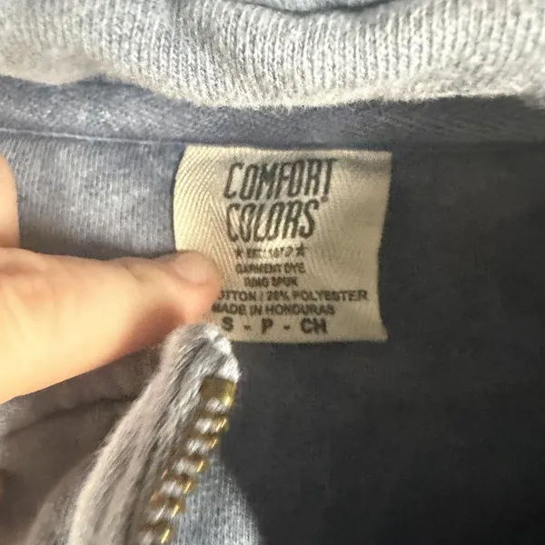 Comfort Colors Sweatshirt Womens Small Blue Fleece 1/4 Zip Ole Smoky Moonshine - Image 3