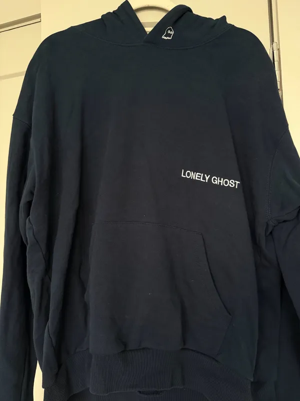 Lonely Ghost Navy Blue Pullover Hoodie - XL - Image 2