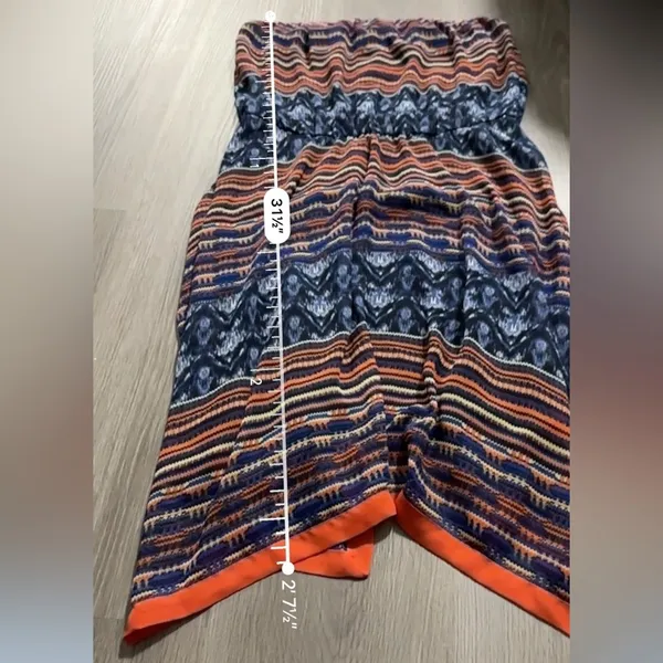 Anthropologie Maeve Urcos Handkerchief Geometric Print Strapless Dress Size‎ S - Image 10