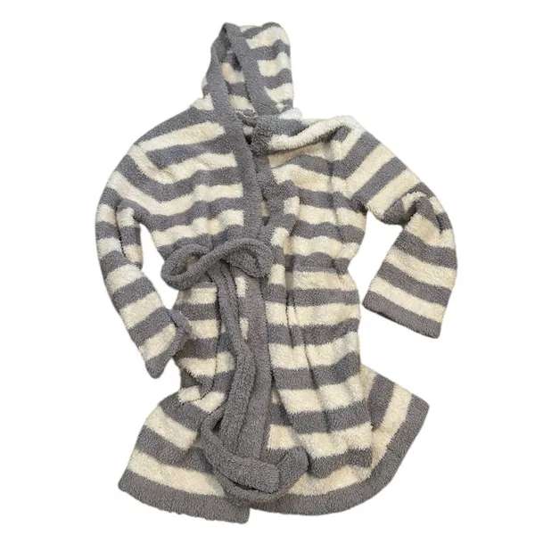 Barefoot Dreams CozyChic Gray and White Robe - Image 6