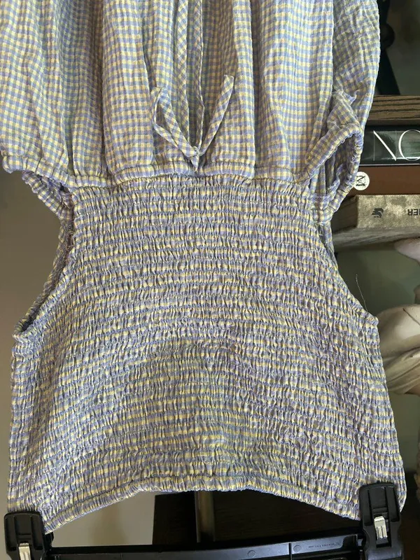 Rays for Days Kelle Cut Out Maxi Dress Coastal Cool Gingham Womens Size Medium - Image 6