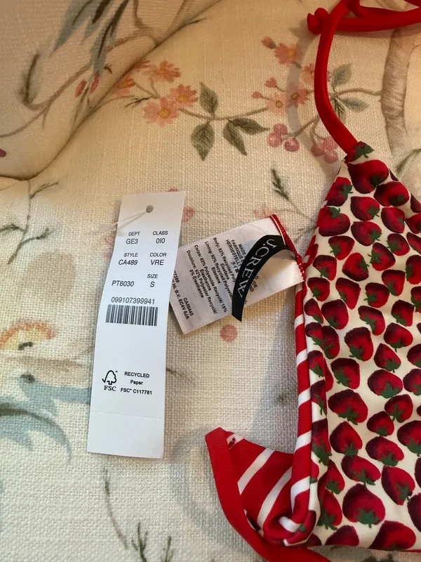 J.Crew Reversible Strawberry Swimsuit Top - Image 3