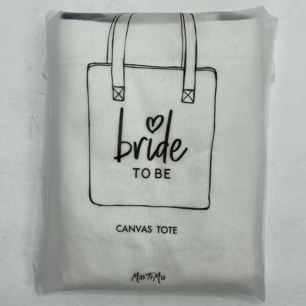 Miss To Mrs “Bride To Be” Wedding Canvas Tote Bag NEW - Image 5