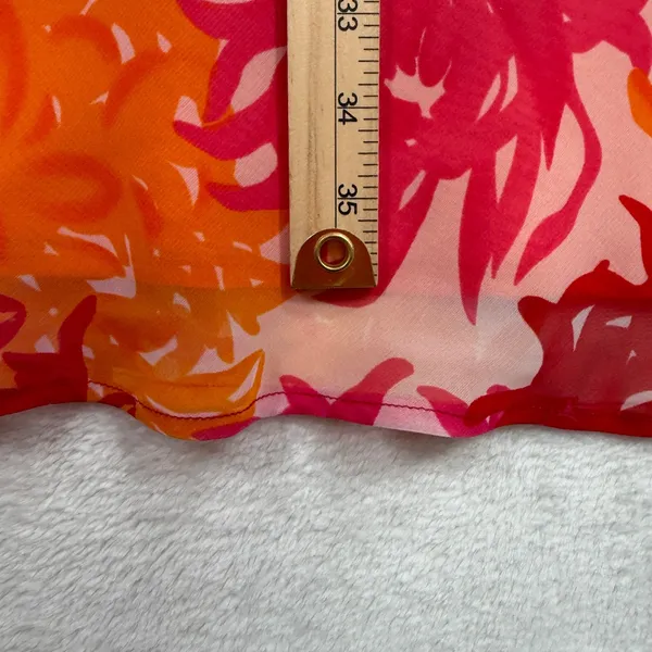 Cato 18W 20W Maxi Skirt Pink Orange Floral Burst Tropical Boho Flowy Beach Airy - Image 6