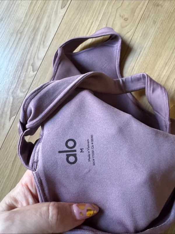 ALO Yoga Mauve/Purple Scoop Neck Sports Bra - Image 3