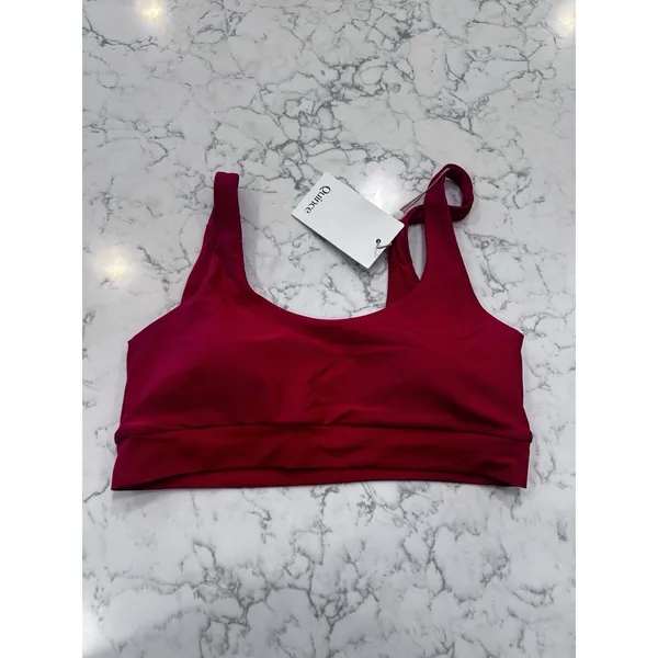 Quince NWT Cherry Red Italian Tank Bikini Top Size Small - Image 4