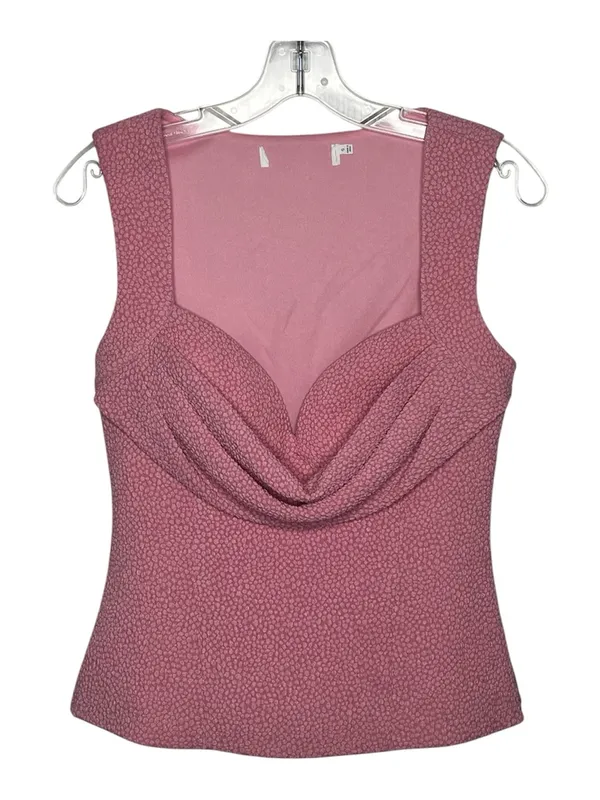 Y2K Style Mauve Cowl Neck Tank Top Textured Draped Bust Going Out Size S - Image 2