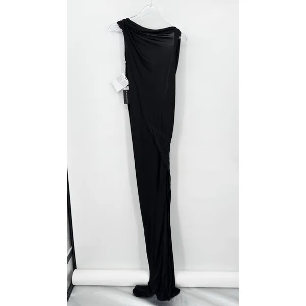Rick Owens Lilies Shailee Draped Dress Gown Black Avant Garde Draped Size US 2 - Image 7