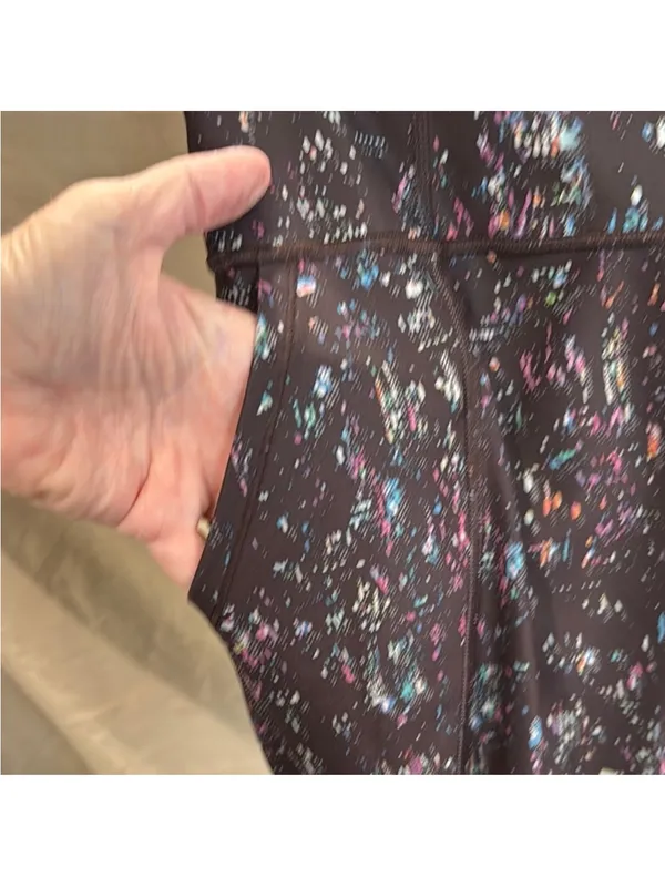 Athleta Black Multicolor Speckled Capri Leggings - Image 5