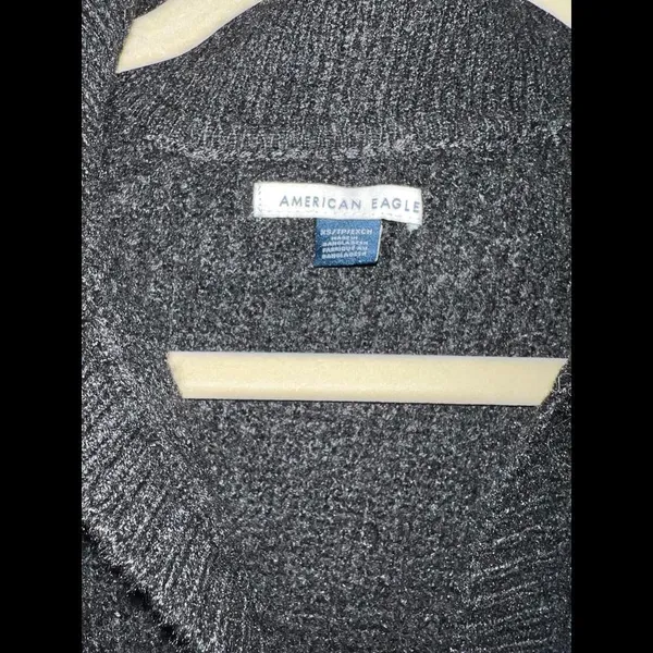 American Eagle X-Small Dark Gray Oversized Sweater - Image 2