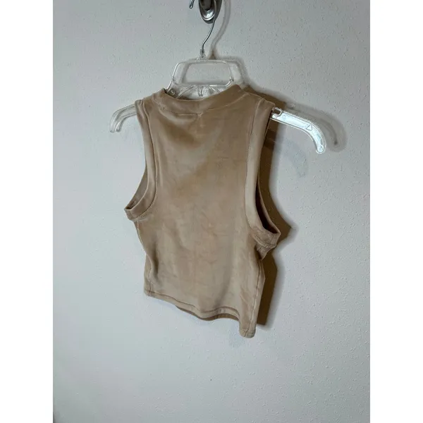 Skims Velour Sleep Set Sleeveless Crop Top Joggers Camel Beige‎ Womens Small - Image 6