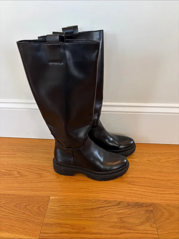 H&M Black Tall Combat Boots - Image 2