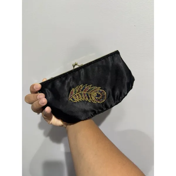 Multi-color LaRegale Evening Purse‎ Clutch Shoulder Strap Peacock Beaded M - Image 4