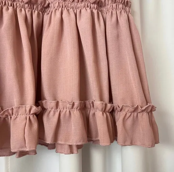 SheIn Pink Ruffle Valentine's Day Skirt Size Large - Image 4