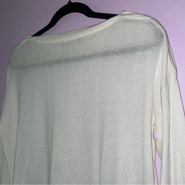 Jeanne Pierre Size M White Cashmere Blend Sweater Lightweight Knit Preppy - Image 7