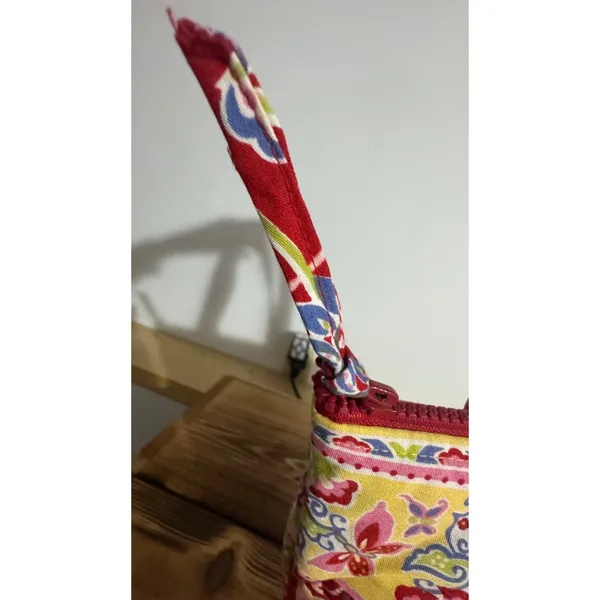 Vera Bradley Like Small Quilted Tote Bag Red Floral Paisley‎ Mesa Red Zipper Handbag - Image 6