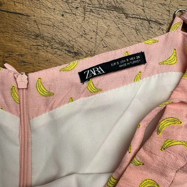 Zara Womens Pink Bananas‎ Spaghetti Straps Romper Size Small - Image 5