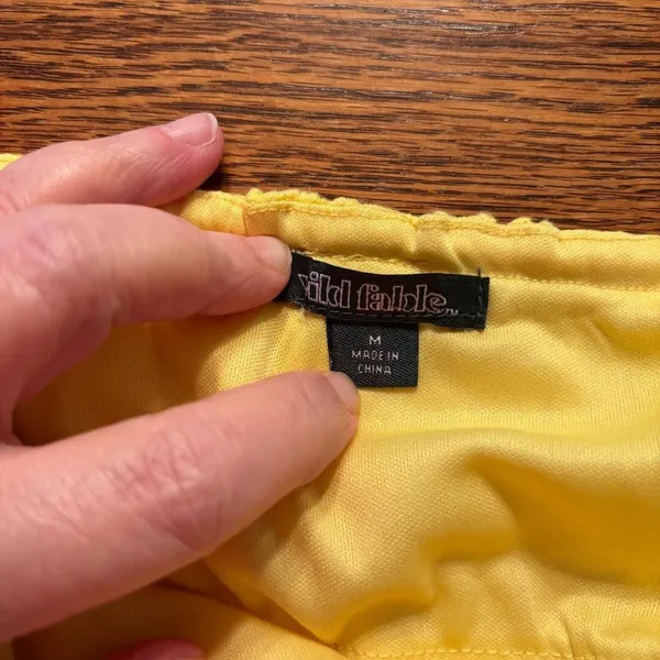Wild Fable Yellow Halter Knee Length Dress‎ with side slit built in bra Size M - Image 4