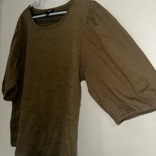 TALBOTS Petite Women’s Size‎ Small Top In Olive Green - Image 2