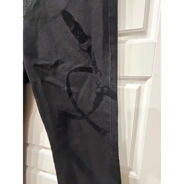 Lauren Ralph Lauren Belting High Rise Boot Cut Jeans Black Size 6 Equestrian - Image 4