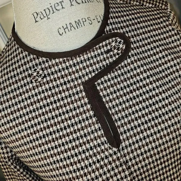 J‎ McLaughlin Womens Brown Black Houndstooth Penelope Dress Small - Image 3